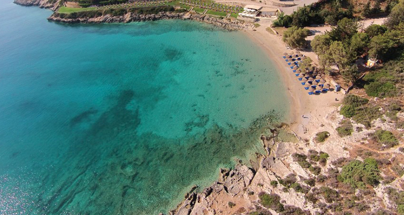 Loutraki beach from Above Loutraki beach Chania
